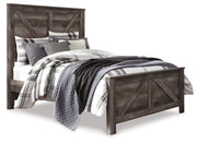 Wynnlow Queen Crossbuck Panel Bed with Dresser in Gray - PKG000721