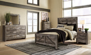 Wynnlow Queen Crossbuck Panel Bed with Dresser in Gray - PKG000721