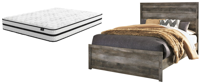 Wynnlow Queen Panel Bed with Mattress in Gray - PKG008841