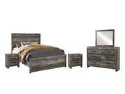 Wynnlow Queen Panel Bed with Mirrored Dresser and 2 Nightstands in Gray - PKG005402