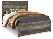 Wynnlow Queen Panel Bed with Mirrored Dresser and Nightstand in Gray - PKG014053