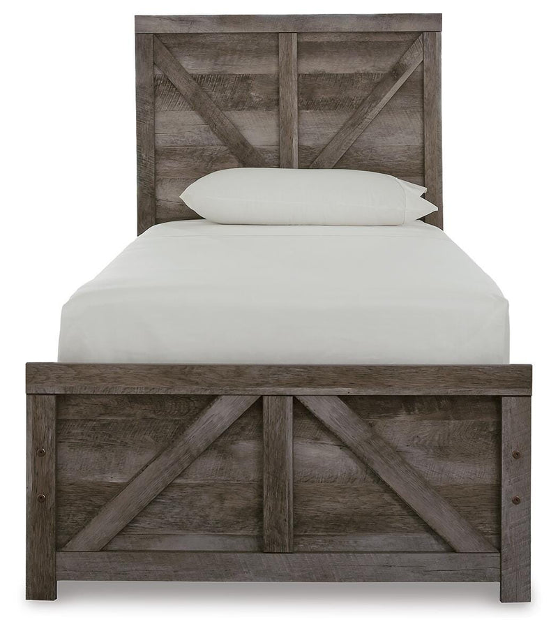 Wynnlow Twin Crossbuck Panel Bed and 2 Nightstands - B440B46