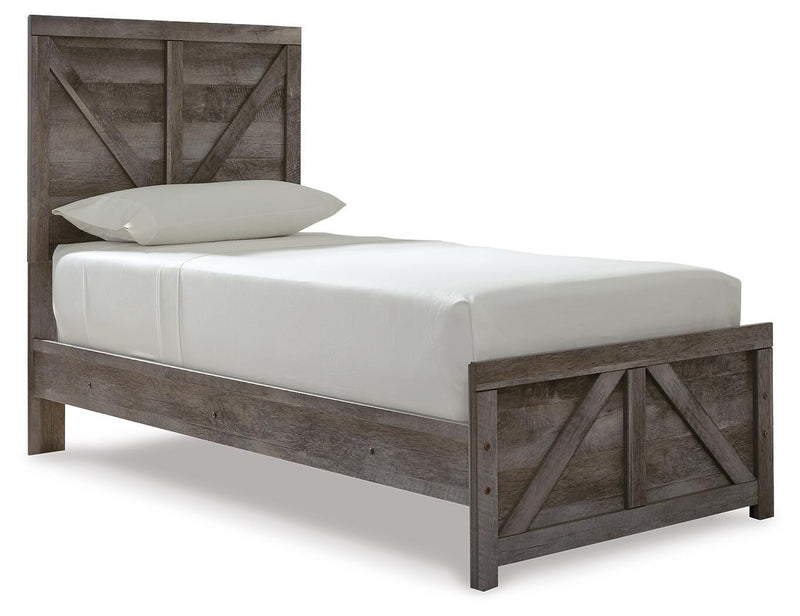 Wynnlow Twin Crossbuck Panel Bed and 2 Nightstands - B440B46
