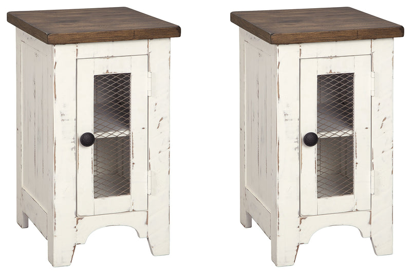 Wystfield 2 End Tables in White/Brown - PKG008453