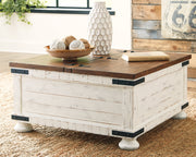 Wystfield Coffee Table with 1 End Table in White/Brown - PKG008785