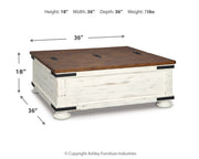 Wystfield Coffee Table with 1 End Table in White/Brown - PKG008785