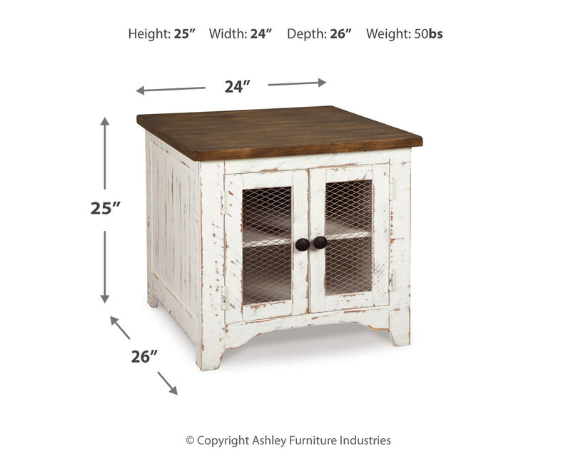 Wystfield Coffee Table with 1 End Table in White/Brown - PKG008785