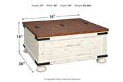 Wystfield White/Brown Coffee Table - Gate FurnitureCoffee Table