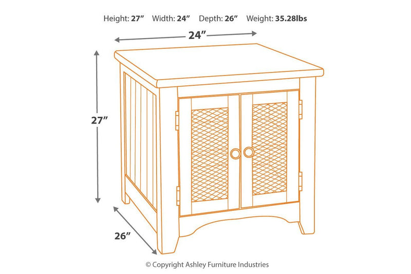 Wystfield White/Brown End Table - Gate FurnitureEnd Table