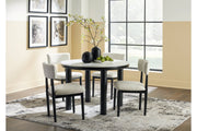 Xandrum Black/White Dining Table and 4 Chairs - Gate FurnitureDining Room Set