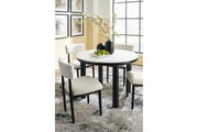 Xandrum Black/White Dining Table and 4 Chairs - Gate FurnitureDining Room Set