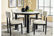 Xandrum Black/White Dining Table and 4 Chairs - Gate FurnitureDining Room Set