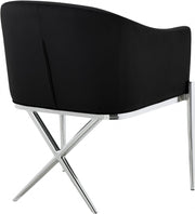 Xavier Velvet Upholstered Dining Chair in Black - 762Black-C