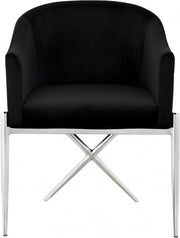 Xavier Velvet Upholstered Dining Chair in Black - 762Black-C