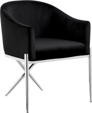 Xavier Velvet Upholstered Dining Chair in Black - 762Black-C