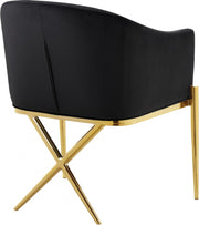 Xavier Velvet Upholstered Dining Chair in Black - 763Black-C