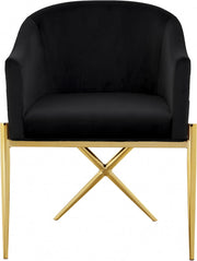 Xavier Velvet Upholstered Dining Chair in Black - 763Black-C