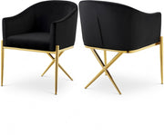 Xavier Velvet Upholstered Dining Chair in Black - 763Black-C