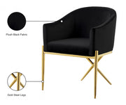 Xavier Velvet Upholstered Dining Chair in Black - 763Black-C