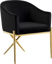 Xavier Velvet Upholstered Dining Chair in Black - 763Black-C