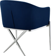 Xavier Velvet Upholstered Dining Chair in Blue - 762Navy-C