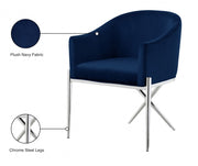 Xavier Velvet Upholstered Dining Chair in Blue - 762Navy-C