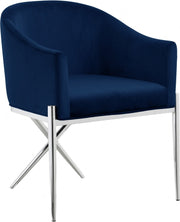 Xavier Velvet Upholstered Dining Chair in Blue - 762Navy-C