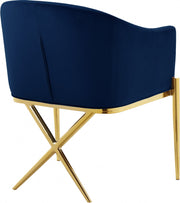 Xavier Velvet Upholstered Dining Chair in Blue - 763Navy-C