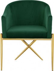Xavier Velvet Upholstered Dining Chair in Green - 763Green-C
