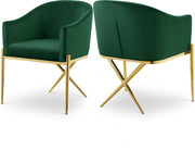 Xavier Velvet Upholstered Dining Chair in Green - 763Green-C