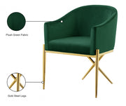 Xavier Velvet Upholstered Dining Chair in Green - 763Green-C