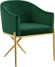 Xavier Velvet Upholstered Dining Chair in Green - 763Green-C