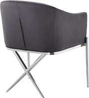 Xavier Velvet Upholstered Dining Chair in Grey - 762Grey-C