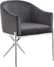Xavier Velvet Upholstered Dining Chair in Grey - 762Grey-C