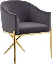 Xavier Velvet Upholstered Dining Chair in Grey - 763Grey-C