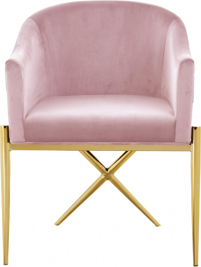 Xavier Velvet Upholstered Dining Chair in Pink - 763Pink-C