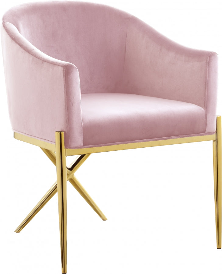Xavier Velvet Upholstered Dining Chair in Pink - 763Pink-C