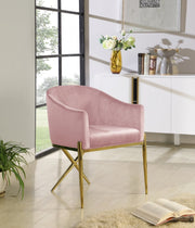 Xavier Velvet Upholstered Dining Chair in Pink - 763Pink-C