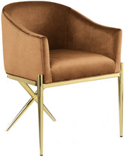 Xavier Velvet Upholstered Dining Chair in Saddle - 763Saddle-C