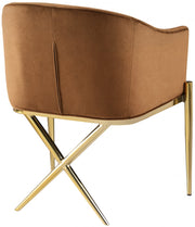 Xavier Velvet Upholstered Dining Chair in Saddle - 763Saddle-C