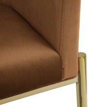 Xavier Velvet Upholstered Dining Chair in Saddle - 763Saddle-C