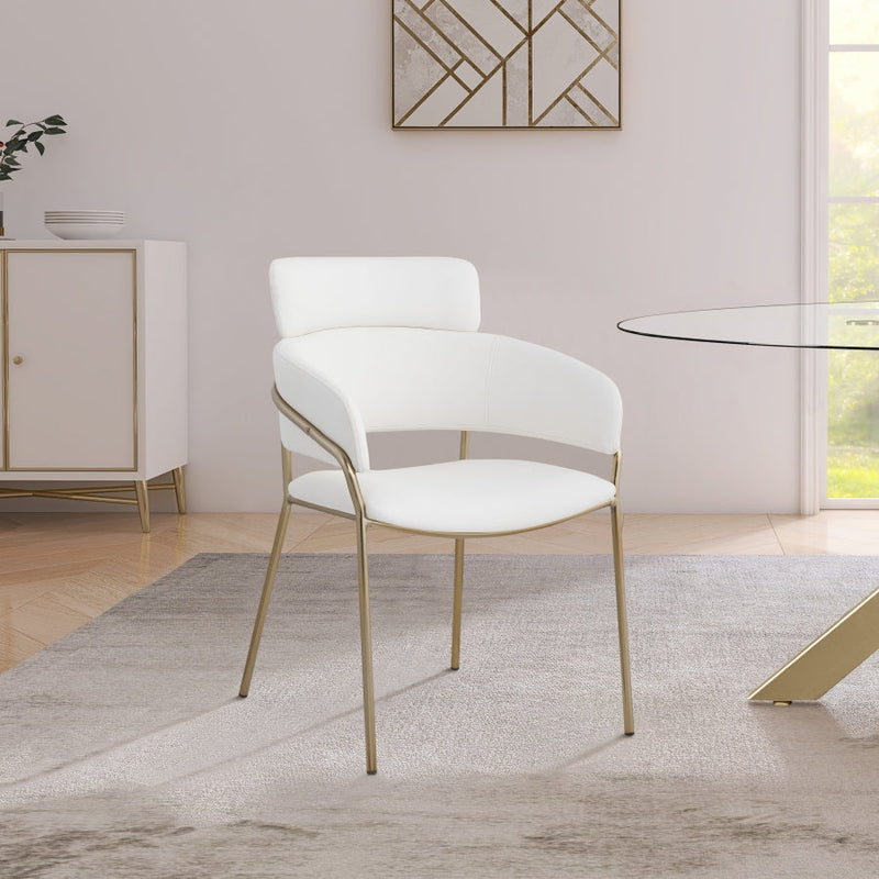 Yara Vegan Leather Upholstered Dining Chair in Cream, Set of 2 - 549Cream-C