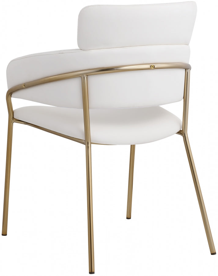 Yara Vegan Leather Upholstered Dining Chair in Cream, Set of 2 - 549Cream-C