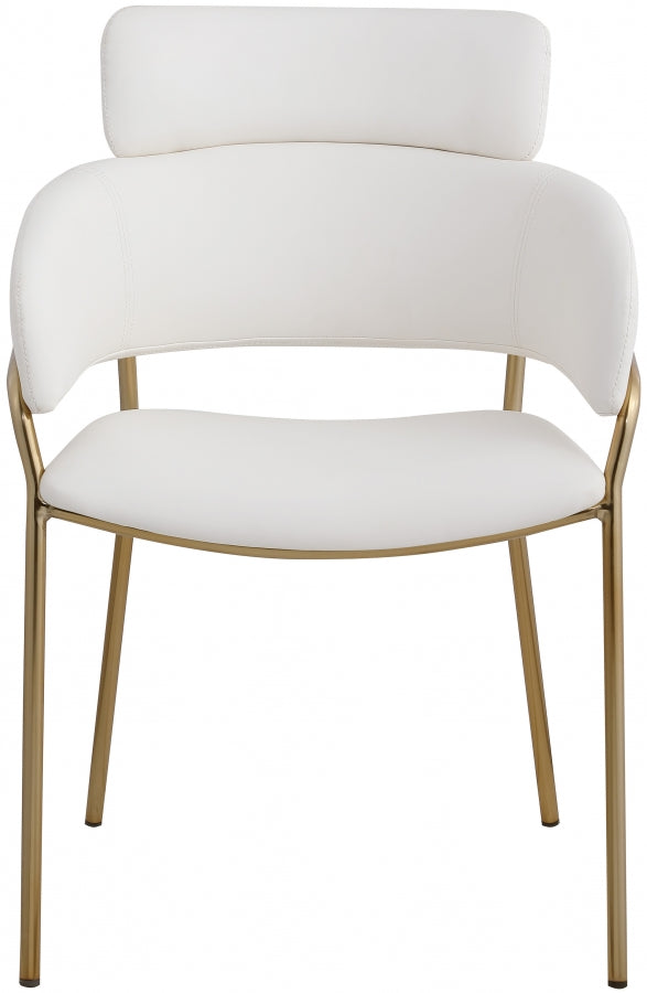 Yara Vegan Leather Upholstered Dining Chair in Cream, Set of 2 - 549Cream-C