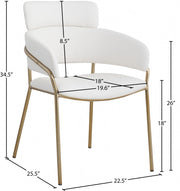 Yara Vegan Leather Upholstered Dining Chair in Cream, Set of 2 - 549Cream-C