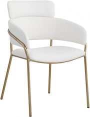 Yara Vegan Leather Upholstered Dining Chair in Cream, Set of 2 - 549Cream-C