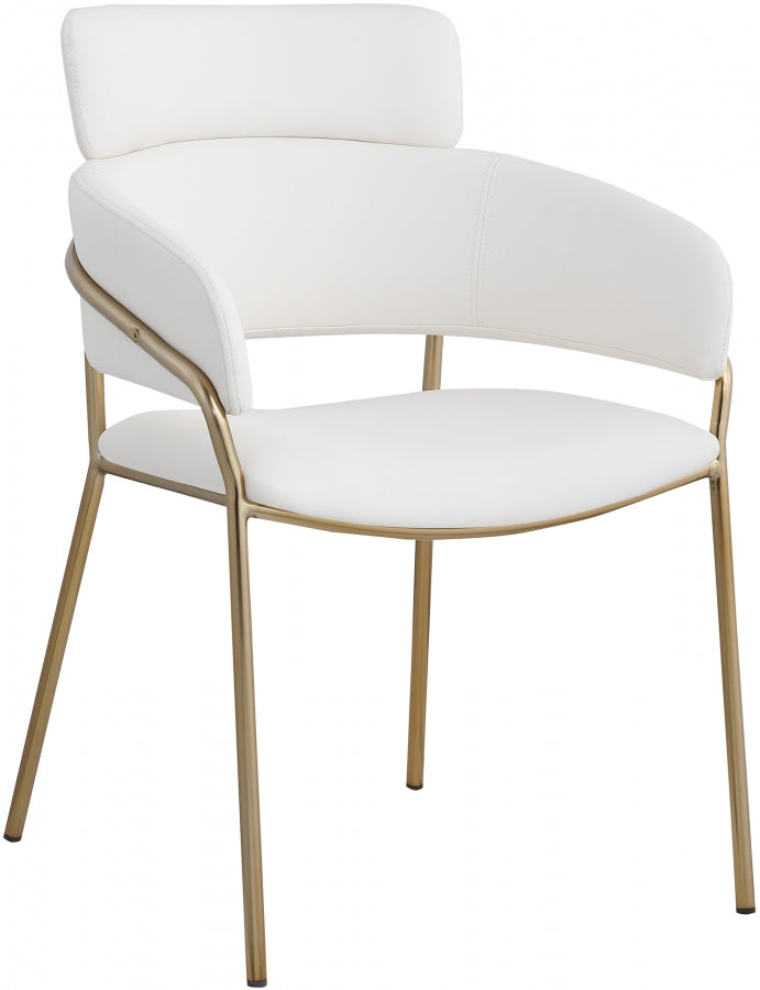 Yara Vegan Leather Upholstered Dining Chair in Cream, Set of 2 - 549Cream-C