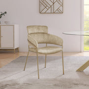 Yara Velvet Upholstered Dining Chair in Beige, Set of 2 - 549Beige-C