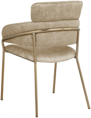 Yara Velvet Upholstered Dining Chair in Beige, Set of 2 - 549Beige-C