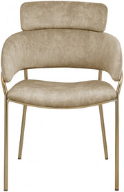 Yara Velvet Upholstered Dining Chair in Beige, Set of 2 - 549Beige-C